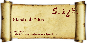 Stroh Édua névjegykártya